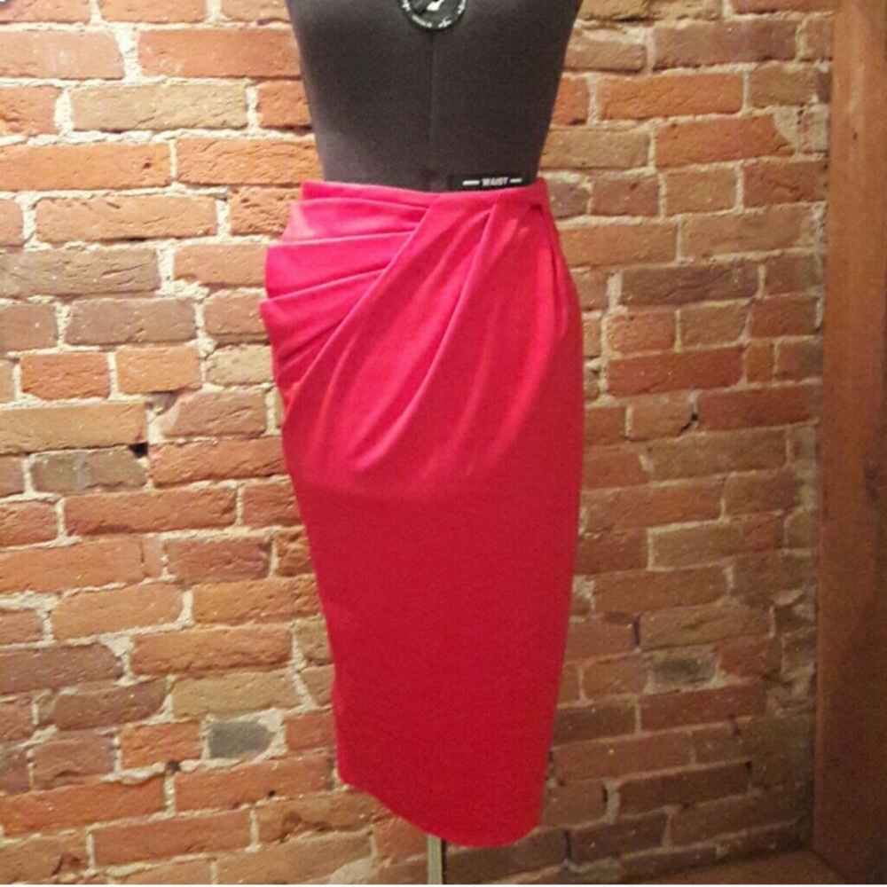 Red pencil skirt